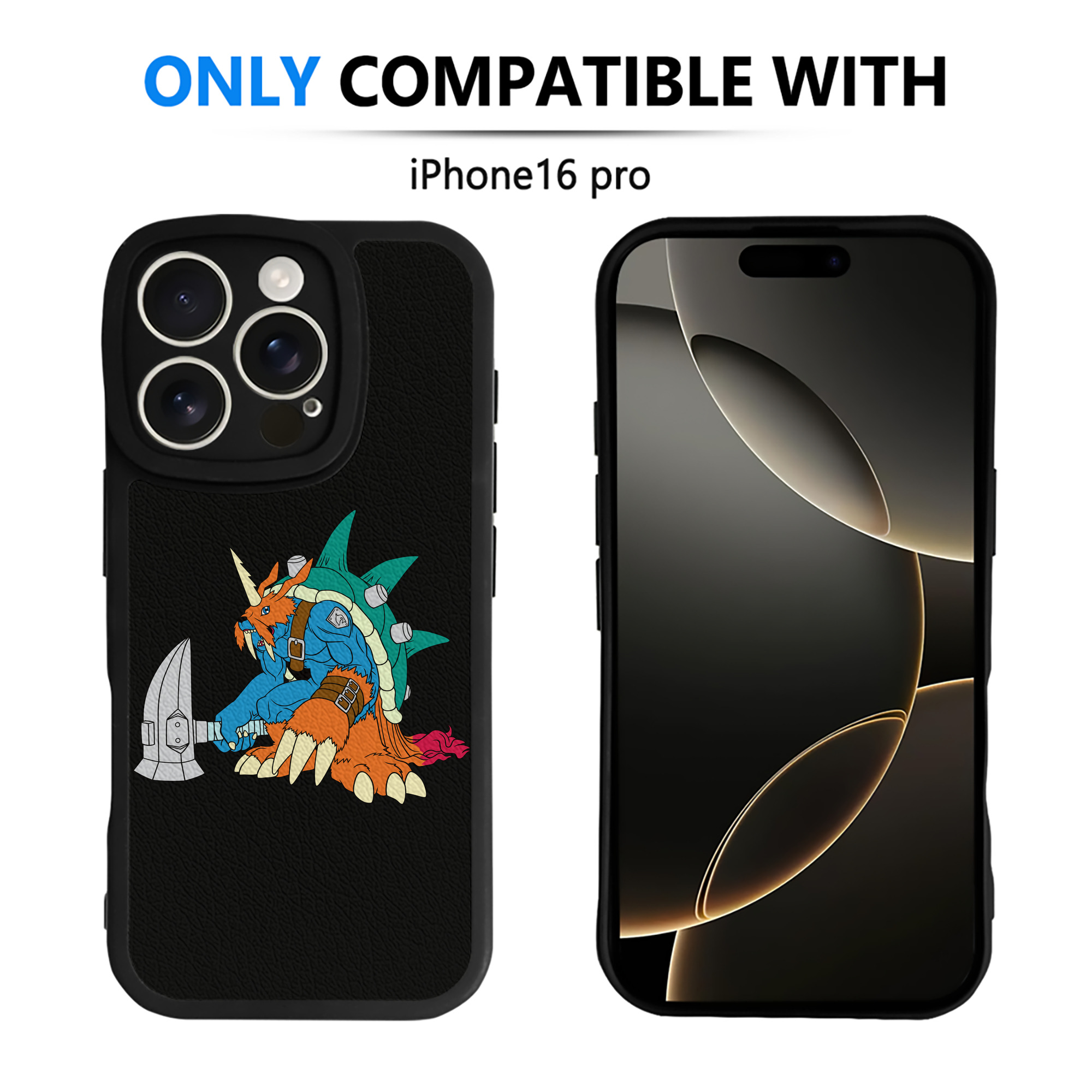 （画像用） Digimon デジタルモンスター/デジモン 【iPhone 16シリーズ対応】シリコンスマホケース（レザー調） 材質：シリコン